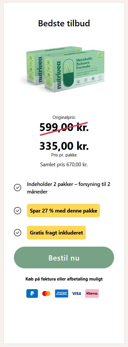 Nutrivea Populær — 2 æsker, 120 kapsler